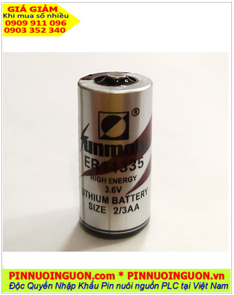 Pin Sunmoon ER14335; Pin nuôi nguồn Sunmoon ER14335 lihium 3.6v 2/3AA 1650mAh chính hãng